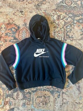 Nike Black Pullover Hoodie with White Logo Tag